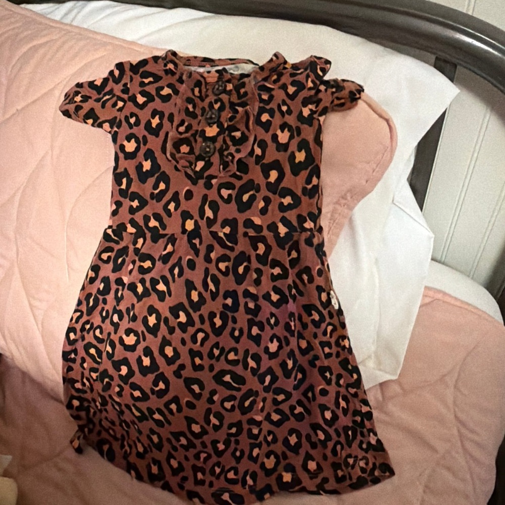 Leopard Print Kids Casual Dress